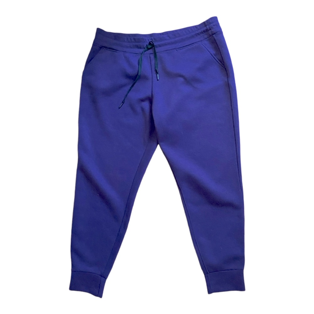 Purple Sweatpants Workout Lounge Comfy Elastic Adjustable Tie Waist Pants, XL